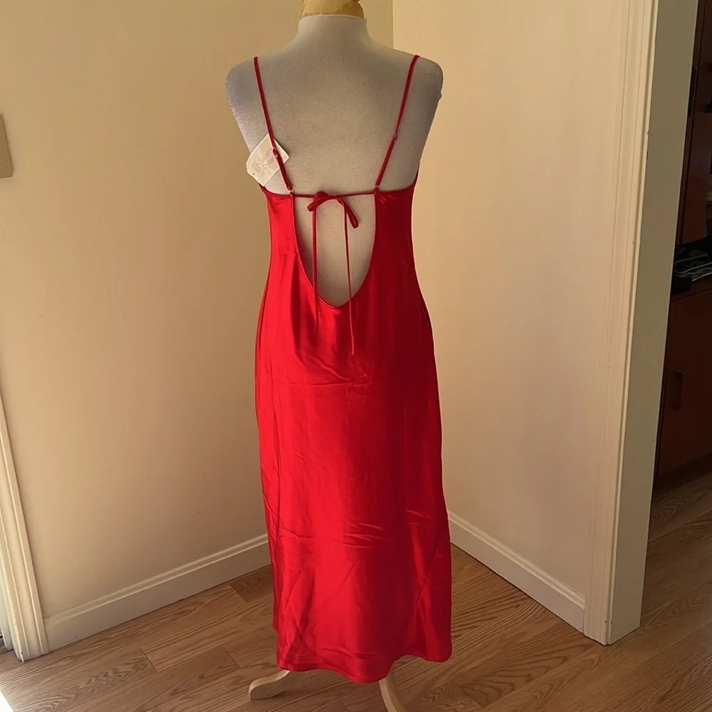 New! California Dynasty red medium cowl sleepwear slip dress.